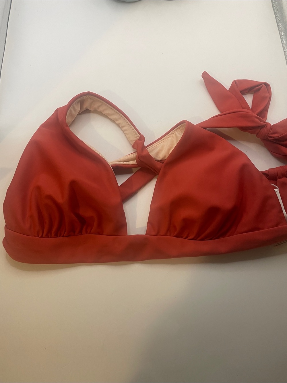 Cupshe BNWT Red Tie-Back Bikini Top 000921